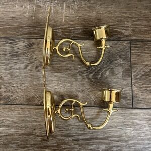 Pair Vintage Baldwin‎ Brass Colonial Williamsburg Candlesticks Wall Sconces EXC
